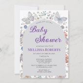 Editable Butterfly Theme Baby Shower Invitation Kaart (Voorkant)