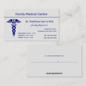 Editable Caduceus Medical Professional Business Visitekaartje (Voorkant / Achterkant)