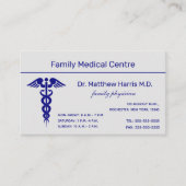Editable Caduceus Medical Professional Business Visitekaartje (Voorkant)