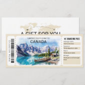 Editable Canada Trip Boarding Pass Ticket Kaart (Voorkant / Achterkant)