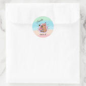 Editable Capybara Birthday Sticker Cute Kids Party (Tas)