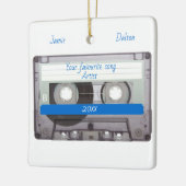 Editable Cassettebandje Kerstmis Keramisch Ornament (Links)