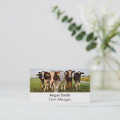Editable Cattle Farmer Butcher Visitekaartje (Staand voorkant)