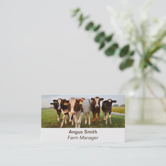 Editable Cattle Farmer Butcher Visitekaartje (Staand voorkant)