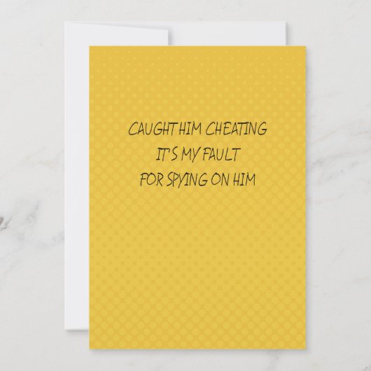 Editable Caught Him Cheating Pop Art Kaart (Achterkant)