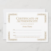 Editable Certificate of Authenticity Sjabloon Kaart (Voorkant)