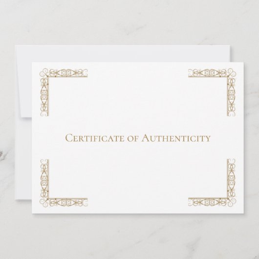 Editable Certificate of Authenticity Sjabloon Kaart (Achterkant)