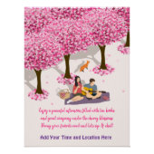 Editable Cherry Blossom Picnic Poster  (Voorkant)