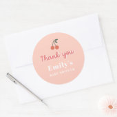 Editable Cherry Dank u stickers voor uw feest (Envelop)