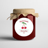 Editable Cherry Jam Label Sticker