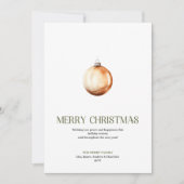 Editable Christmas Bauble Card Minimal Elegant   Feestdagenkaart (Voorkant)