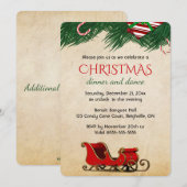 Editable Christmas Candy Cane Bough and Sleigh Kaart (Voorkant / Achterkant)