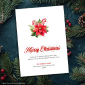 Editable Christmas Flowers Classic Greeting Card Feestdagenkaart