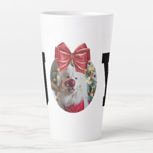 Editable Christmas JOY Ornament Photo Template Latte Mok (Voorkant)
