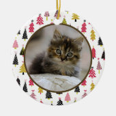 Editable Christmas Pet Photo Decoration Keramisch Ornament (Voorkant)