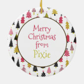 Editable Christmas Pet Photo Decoration Keramisch Ornament (Achterkant)