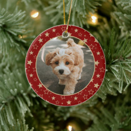 Editable Christmas Pet Photo Decoration Keramisch Ornament