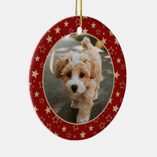 Editable Christmas Pet Photo Decoration Keramisch Ornament (Rechts)