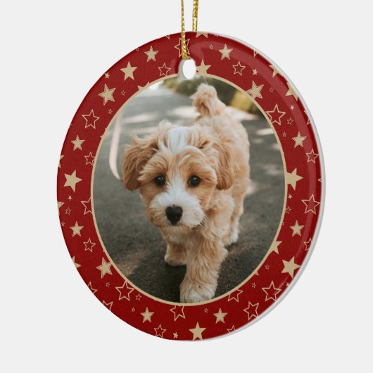 Editable Christmas Pet Photo Decoration Keramisch Ornament (Links)