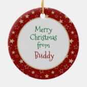 Editable Christmas Pet Photo Decoration Keramisch Ornament (Achterkant)