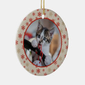 Editable Christmas Pet Photo Decoration Keramisch Ornament (Rechts)