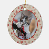 Editable Christmas Pet Photo Decoration Keramisch Ornament (Links)