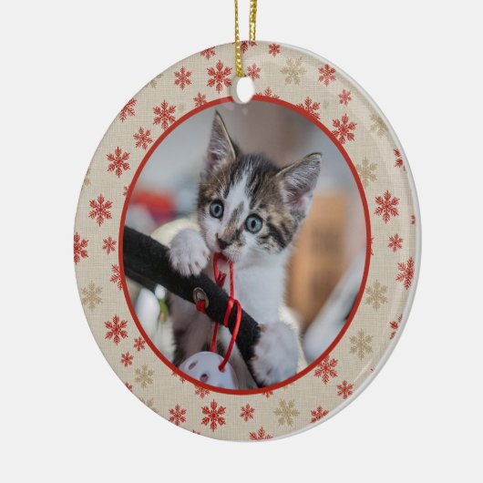 Editable Christmas Pet Photo Decoration Keramisch Ornament (Links)