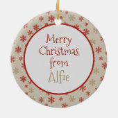 Editable Christmas Pet Photo Decoration Keramisch Ornament (Achterkant)