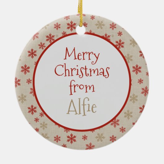 Editable Christmas Pet Photo Decoration Keramisch Ornament (Achterkant)