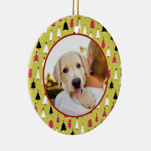 Editable Christmas Pet Photo Decoration Keramisch Ornament (Rechts)