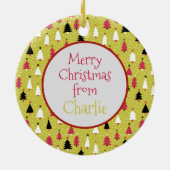 Editable Christmas Pet Photo Decoration Keramisch Ornament (Achterkant)