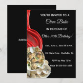 Editable Clam Bake Invitations Kaart (Voorkant / Achterkant)