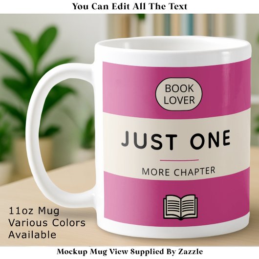 Editable Classic Retro Paperback Book Cover Pink  Koffiemok