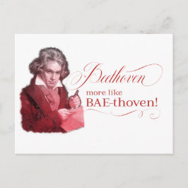 EDITABLE Classificated Music w/ Beethoven Valentij Feestdagenkaart
