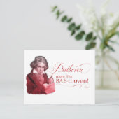 EDITABLE Classificated Music w/ Beethoven Valentij Feestdagenkaart (Staand voorkant)