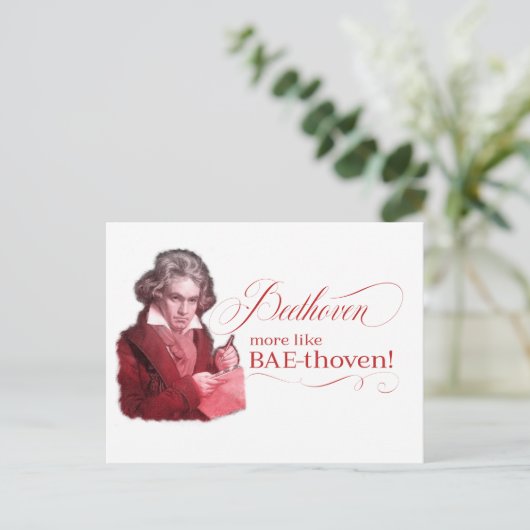 EDITABLE Classificated Music w/ Beethoven Valentij Feestdagenkaart (Staand voorkant)