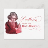 EDITABLE Classificated Music w/ Beethoven Valentij Feestdagenkaart (Voorkant)