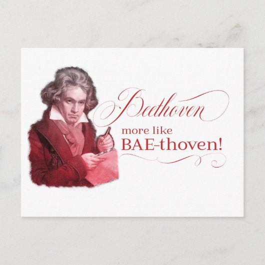 EDITABLE Classificated Music w/ Beethoven Valentij Feestdagenkaart (Voorkant)