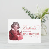 EDITABLE Classificated Music w/ Beethoven Valentij Feestdagenkaart (Staand voorkant)