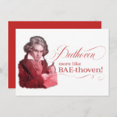 EDITABLE Classificated Music w/ Beethoven Valentij Feestdagenkaart (Voorkant / Achterkant)