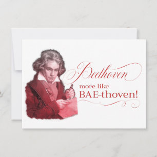 EDITABLE Classificated Music w/ Beethoven Valentij Feestdagenkaart