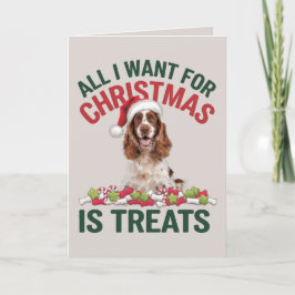 EDITABLE Cocker Spaniel Funny Dog Christmas Kaart