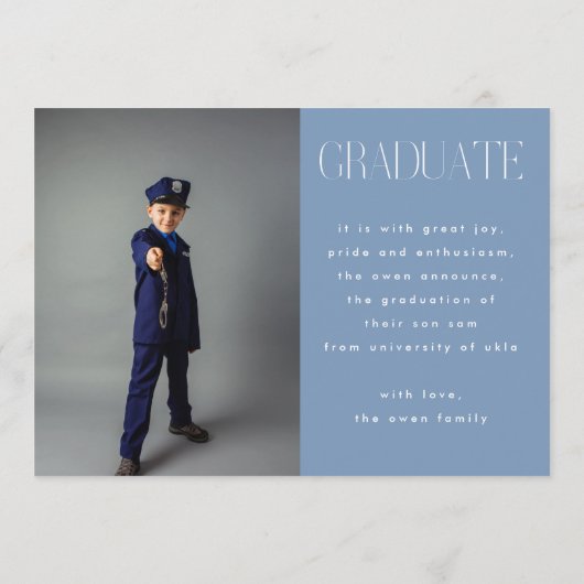 Editable College Afstuderen Multi Photo Afstuderen Aankondiging (Achterkant)