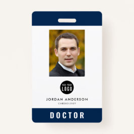 Editable Color Add Logo Medical Employee Photo ID Badge