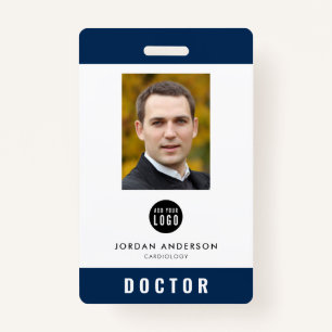 Editable Color Add Logo Medical Employee Photo ID Badge