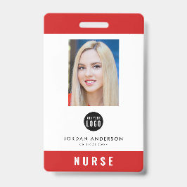 Editable Color Add Logo Medical Employee Photo ID Badge