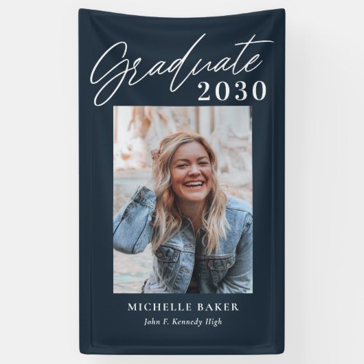 EDITABLE COLOR Afstuderen Banner zonder moeite, op (Verticaal)