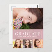 EDITABLE COLOR Afstuderen Briefkaart zonder rooste (Voorkant / Achterkant)