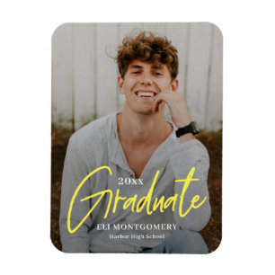 EDITABLE COLOR Afstuderen Magnet, geslepen Word Magneet