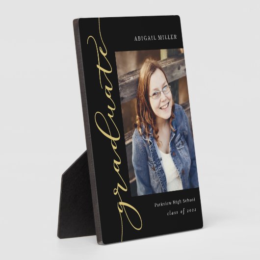 EDITABLE COLOR Afstuderen Plaque Fotoplaat (Zijkant)